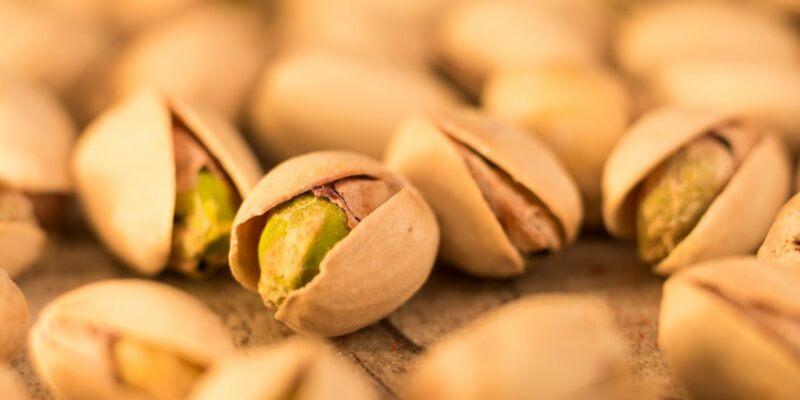 A pile of pistachios.