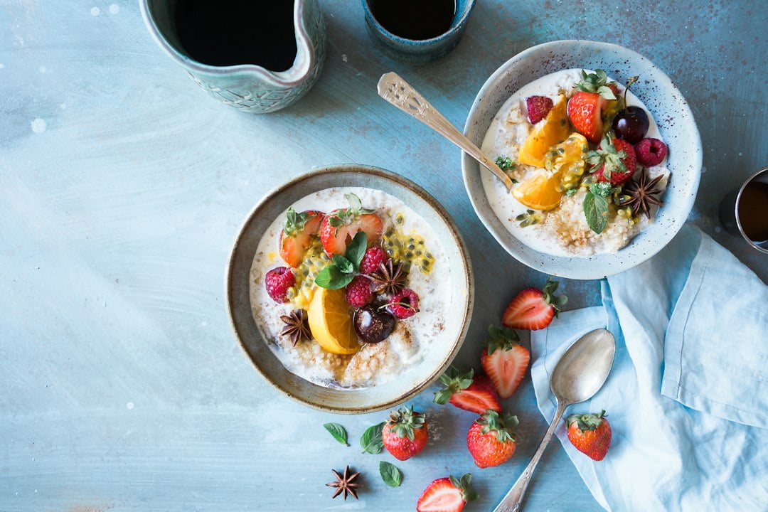 A bowl of fruit and berries.